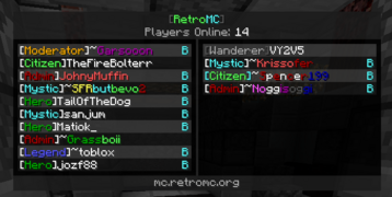 Expanded player tab list.