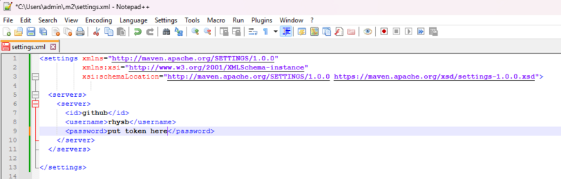 Maven settings.xml configuration