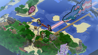 The other end of the bridge. Features pixel art by  wornsoulbit/TransGirlsRCute,  Yishis; alongside  Nerdo12's StarGate, RaeIsGaee's builds,  SadieSadie's base.