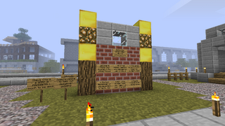 Board near the Spawn area of the City, regarding rules.