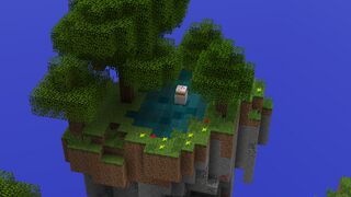 The inaccessible(?) cake & spawner at the spawn.