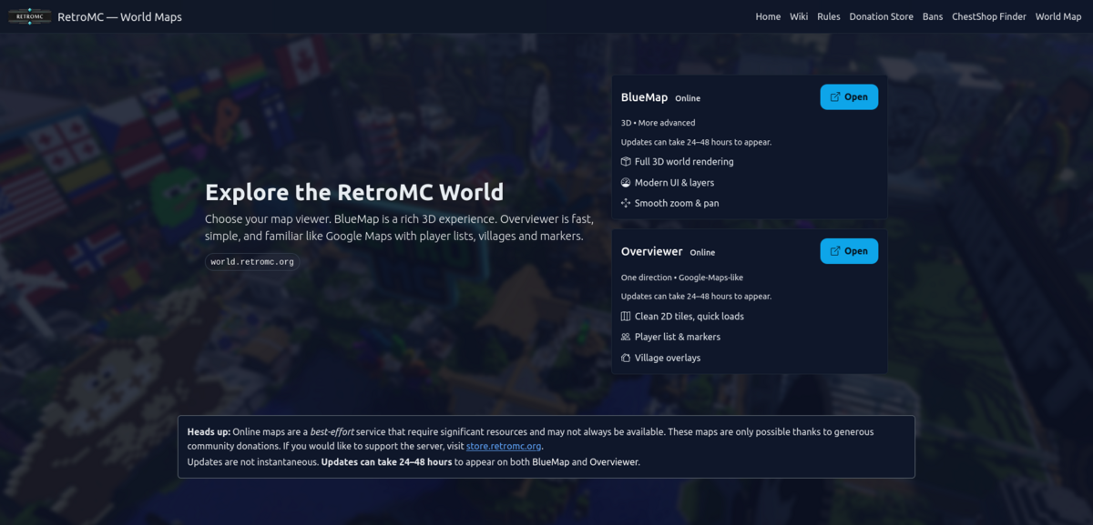 World map - RetroMC