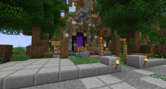 The Nether portal in spawn, opposite to the admin shop.