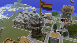 wikzzs' gay Polish wizard tower, labelled by the entrance sign.
